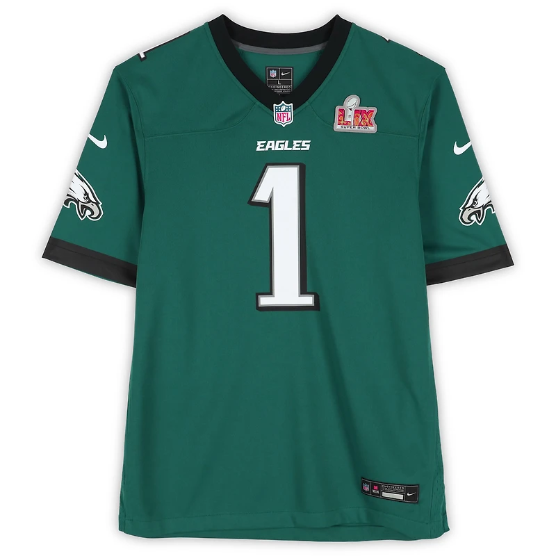 Jalen Hurts Philadelphia Eagles Autographed Super Bowl LIX Champions Nike Midnight Green Game Jersey 