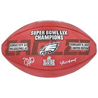 Jalen Hurts Philadelphia Eagles Autographed Super Bowl LIX Champions Wilson Logo Duke Football with "SB LIX MVP" Inscription