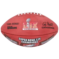 Jalen Hurts Philadelphia Eagles Autographed Super Bowl LIX Champions Wilson Logo Duke Football with "SB LIX MVP" Inscription