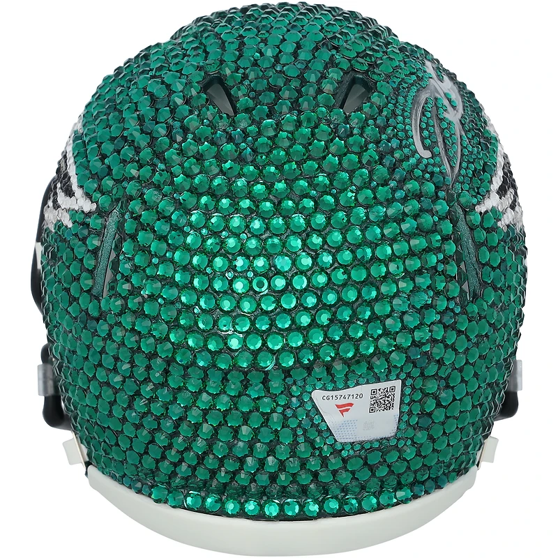 Jalen Hurts Philadelphia Eagles Autographed Swarovski Crystal Riddell Speed Mini Helmet - Art by Rock On Sports