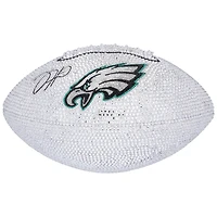 Jalen Hurts Philadelphia Eagles Autographed Swarovski Crystal White Panel Football - Art by Rock On Sports 