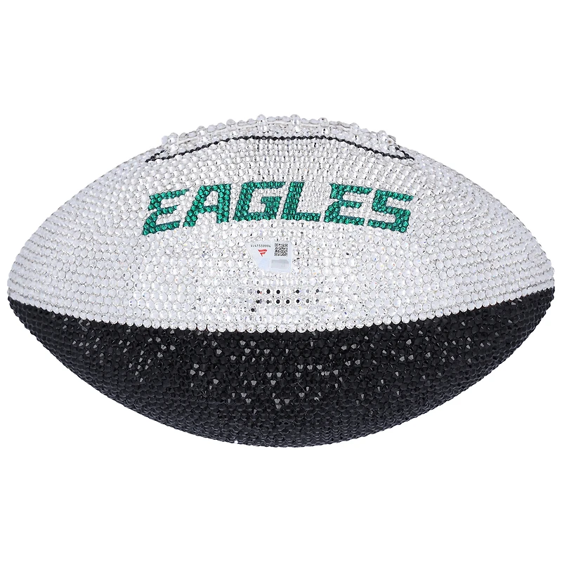 Jalen Hurts Philadelphia Eagles Autographed Swarovski Crystal White Panel Football - Art by Rock On Sports