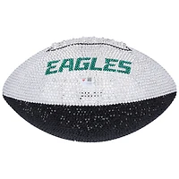 Jalen Hurts Philadelphia Eagles Autographed Swarovski Crystal White Panel Football - Art by Rock On Sports 