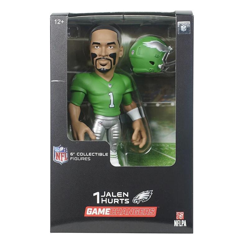 Figurine en vinyle de 6 pouces de Jalen Hurts Philadelphia Eagles Kelly Green Alternate Jersey - Exclusivité Fanatics - Recherchez des variantes de couleurs unies rares
