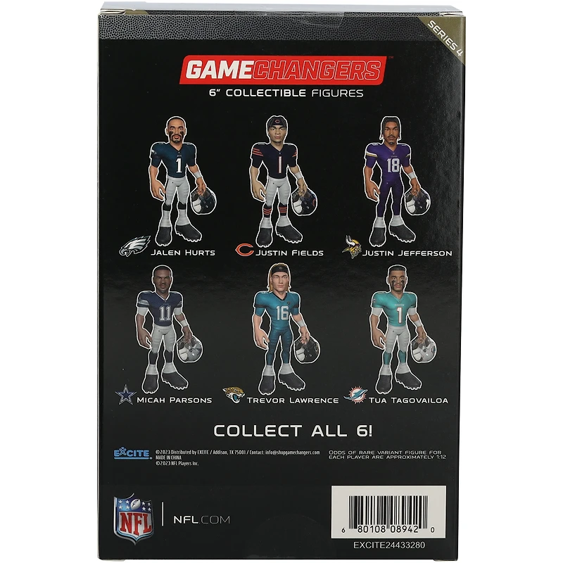 Figurine en vinyle rare de 15 cm représentant Jalen Hurts, représentant les Philadelphia Eagles de la série 4, GameChangers, couleur unie