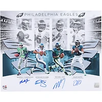 Jalen Hurts, Randall Cunningham, Michael Vick & Donovan McNabb Philadelphia Eagles Autographed 16" x 20" Eagles Quarterbacks Photograph