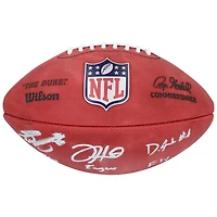 Ballon de football Duke en couleur autographié par Jalen Hurts, Saquon Barkley et Devonta Smith des Philadelphia Eagles avec inscription « Fly Eagles Fly » - Édition limitée n° 1/10
