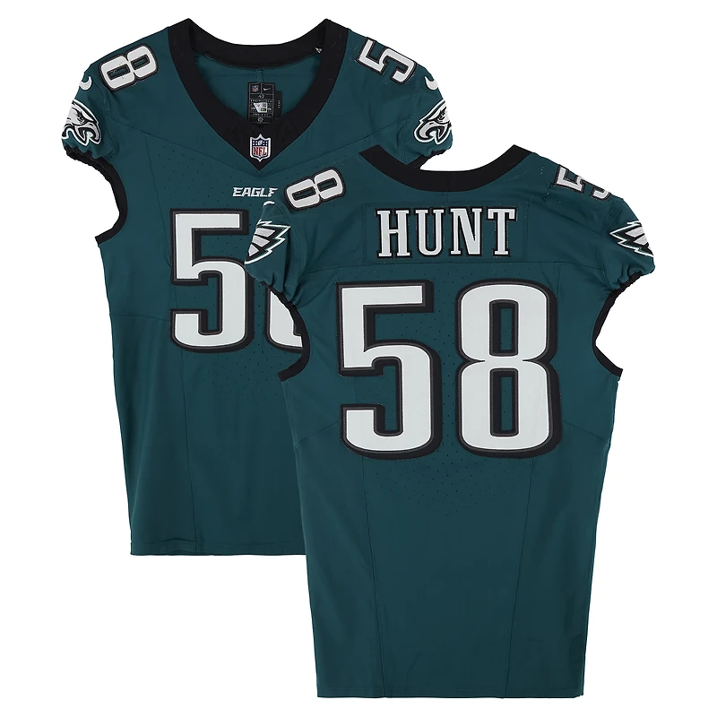 Jalyx Hunt Philadelphia Eagles Game-Used #58 Midnight Green Jersey vs. Dallas Cowboys on September 4, 2025