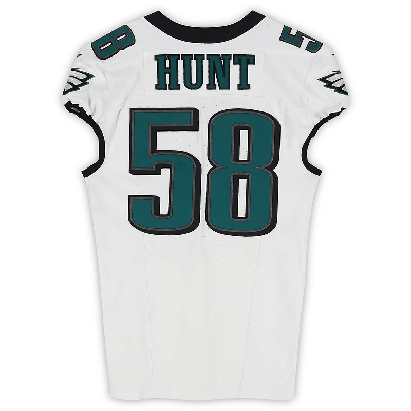 Jalyx Hunt Philadelphia Eagles Game-Used #58 White Jersey vs. Green Bay Packers on November 10, 2025