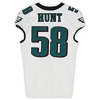 Jalyx Hunt Philadelphia Eagles Game-Used #58 White Jersey vs. Green Bay Packers on November 10, 2025