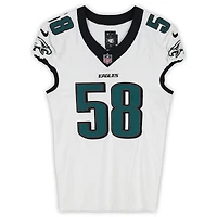 Jalyx Hunt Philadelphia Eagles Game-Used #58 White Jersey vs. Green Bay Packers on November 10, 2025