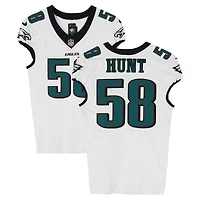 Maillot blanc n° 58 porté par Jalyx Hunt (Philadelphia Eagles) lors du match contre les Los Angeles Rams le 21 septembre 2025