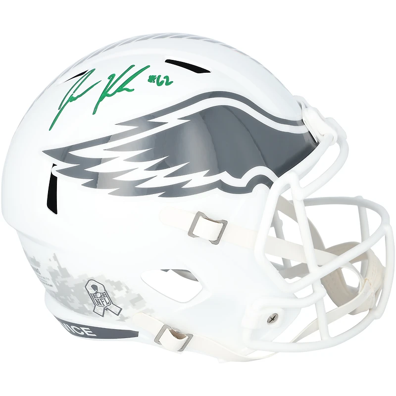 Casque réplique Riddell Speed 2024 Salute To Service autographié par Jason Kelce des Eagles de Philadelphie