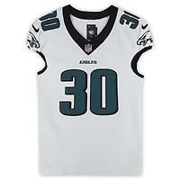 Jihaad Campbell Philadelphia Eagles Game-Used #30 White Jersey vs. New York Giants on October 9, 2025