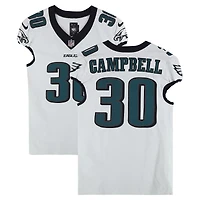 Maillot blanc n° 30 porté par Jihaad Campbell (Philadelphia Eagles) lors du match contre les Giants de New York le 9 octobre 2025