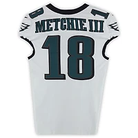 Maillot blanc n° 18 porté par John Metchie III des Eagles de Philadelphie contre les Giants de New York le 9 octobre 2025