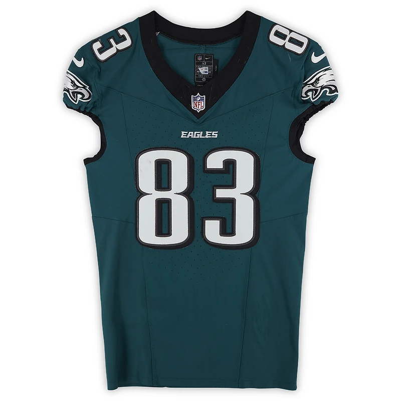 Maillot vert nuit n° 83 porté par Kylen Granson (Eagles de Philadelphie) lors du match contre les Cowboys de Dallas le 4 septembre 2025