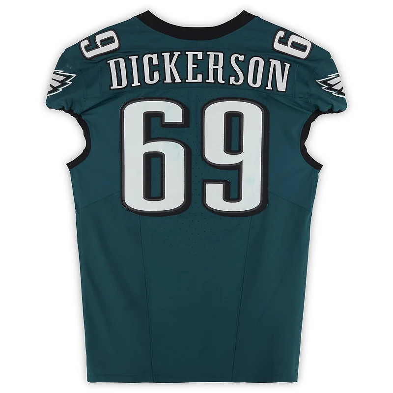 Maillot vert nuit n° 69 porté par Landon Dickerson (Philadelphia Eagles) lors du match contre les Dallas Cowboys le 4 septembre 2025