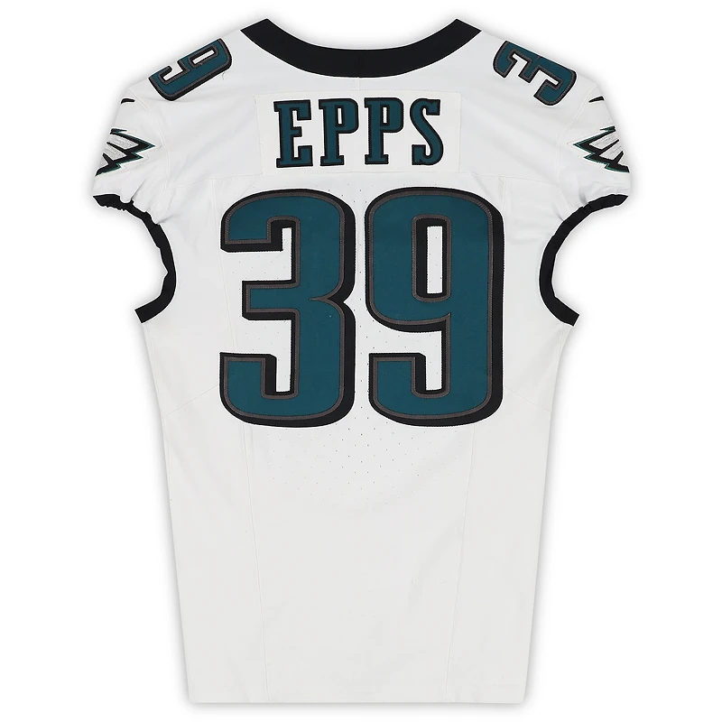 Marcus Epps Philadelphia Eagles Game-Used #39 White Jersey vs. Los Angeles Chargers on December 8, 2025
