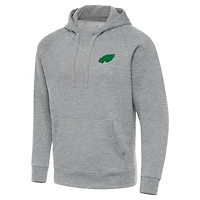Men's Antigua Heather Gray Philadelphia Eagles St. Patrick's Day Victory Pullover Hoodie