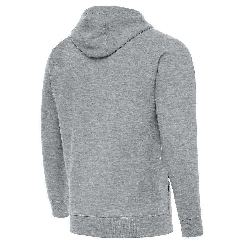 Men's Antigua Heather Gray Philadelphia Eagles St. Patrick's Day Victory Pullover Hoodie