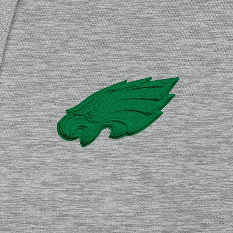 Men's Antigua Heather Gray Philadelphia Eagles St. Patrick's Day Victory Pullover Hoodie