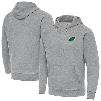 Men's Antigua Heather Gray Philadelphia Eagles St. Patrick's Day Victory Pullover Hoodie
