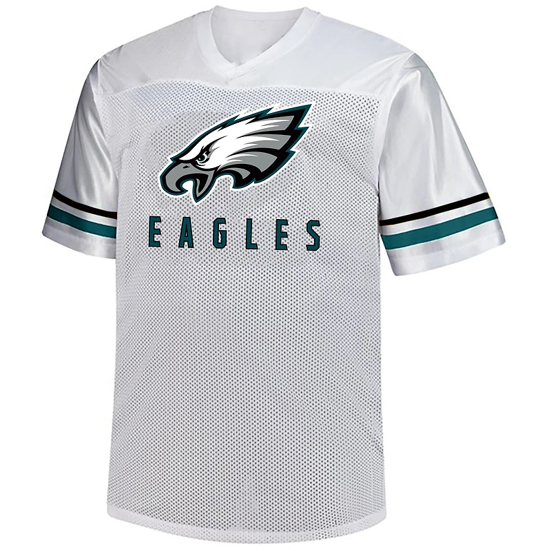 Maillot à col en V blanc pour hommes Fanatics Jalen Hurts des Eagles de Philadelphie, grande taille