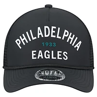 Casquette ajustable New Era noire Philadelphia Eagles Active Minimalist M-Crown A-Frame 9FORTY pour homme