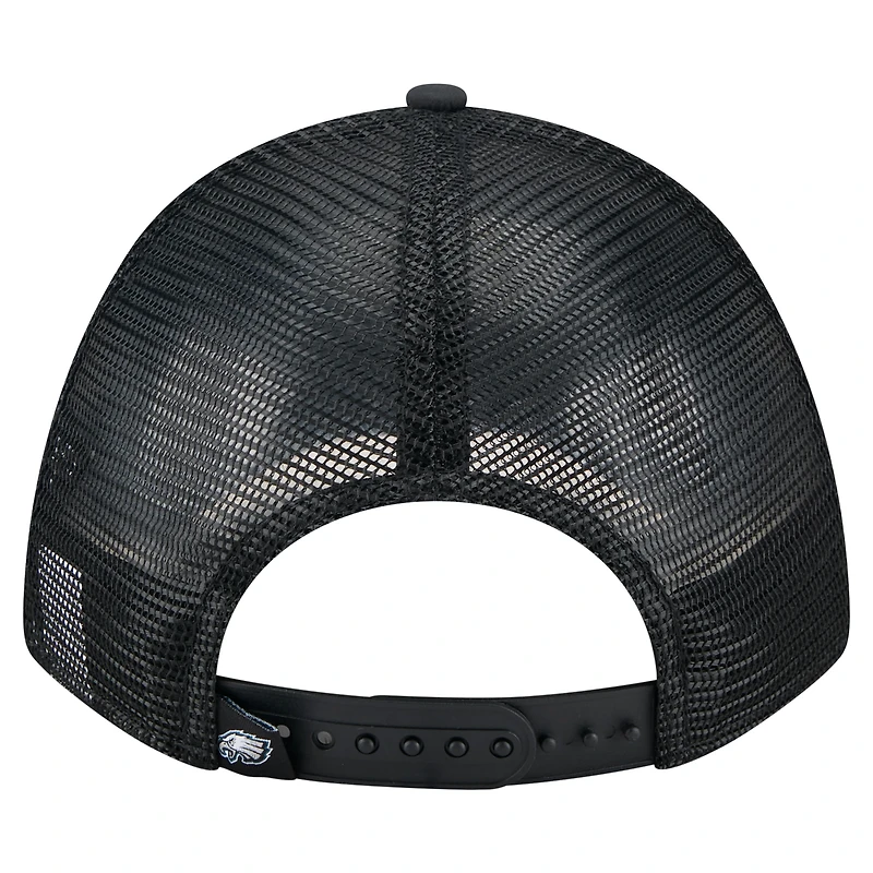 Casquette ajustable New Era noire Philadelphia Eagles Active Minimalist M-Crown A-Frame 9FORTY pour homme