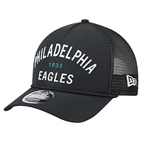 Casquette ajustable New Era noire Philadelphia Eagles Active Minimalist M-Crown A-Frame 9FORTY pour homme