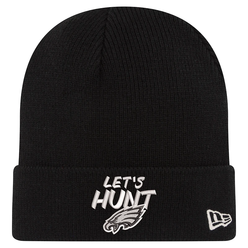 Pull à revers noir Philadelphia Eagles « Let's Hunt » de New Era pour homme