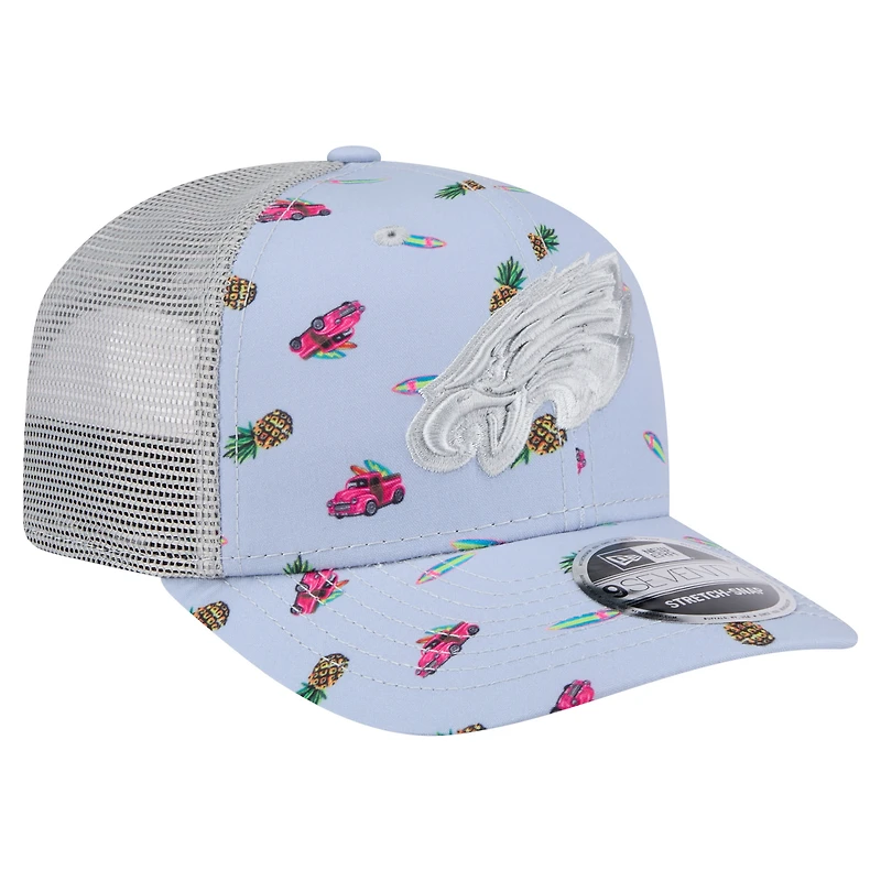 Casquette ajustable Philadelphia Eagles Adventure Surfboard 9SEVENTY de New Era pour homme, grise