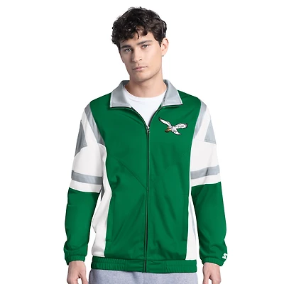 Veste de survêtement à fermeture éclair complète avec logo vintage Contender des Philadelphia Eagles pour homme, vert Starter
