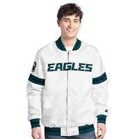 Veste universitaire blanche à boutons-pression pour homme Philadelphia Eagles Scout Starter