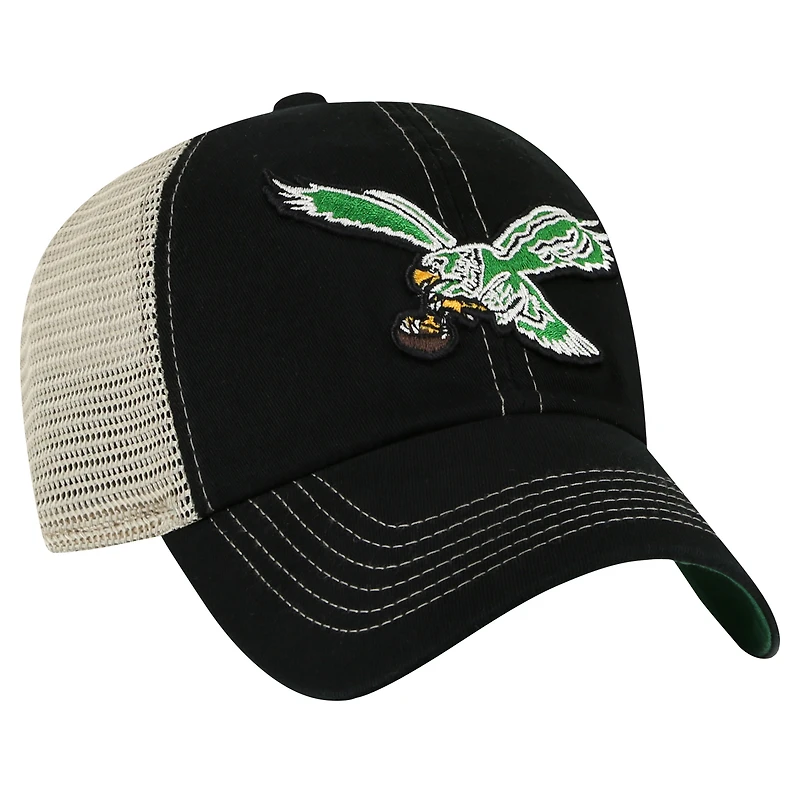 Men's '47 Black/Natural Philadelphia Eagles Trawler Clean Up Trucker Adjustable Hat