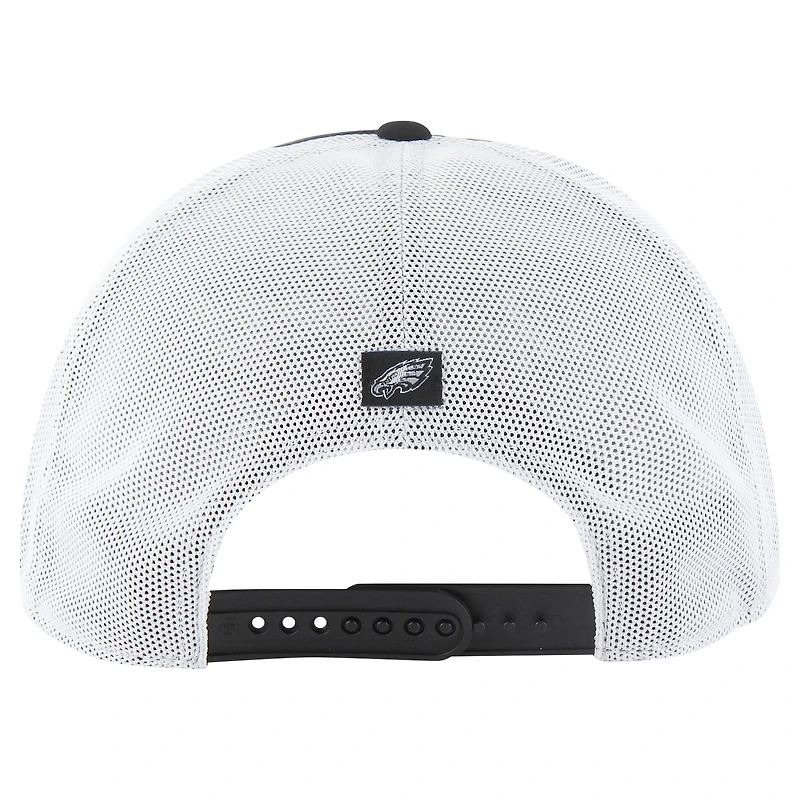 Casquette réglable '47 pour hommes des Eagles de Philadelphie Downburst Relaxed Hitch Trucker noir/blanc