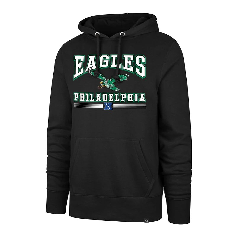 Sweat à capuche noir Philadelphia Eagles Packed House Headline '47 pour homme