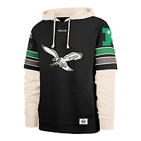 Men's '47  Black Philadelphia Eagles Split Zone Cornerback Duo Lacer Hoodie