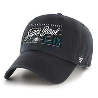 Casquette ajustable noire Philadelphia Eagles '47 pour homme Super Bowl LIX Cleanup