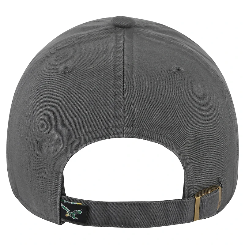 Casquette ajustable '47 Charcoal Philadelphia Eagles Clean Up Team Script pour homme
