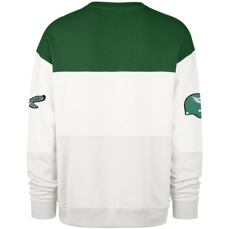 Men's '47  Kelly Green/Cream Philadelphia Eagles Throwback Breeze Maximalist Sweatshirt