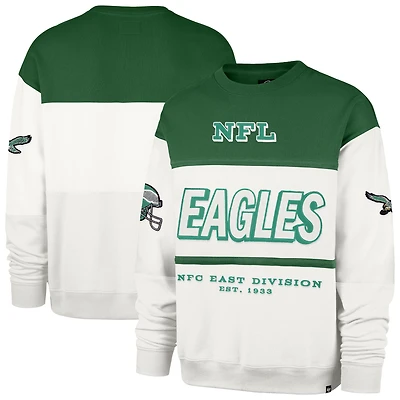 Men's '47  Kelly Green/Cream Philadelphia Eagles Throwback Breeze Maximalist Sweatshirt