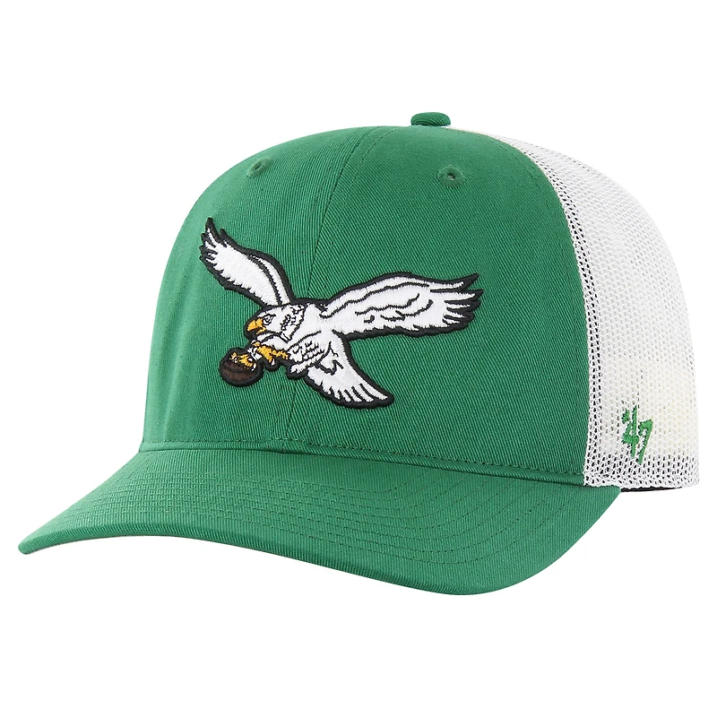 Men's '47 Kelly Green/White Philadelphia Eagles Team Unstructured Trucker Adjustable Hat