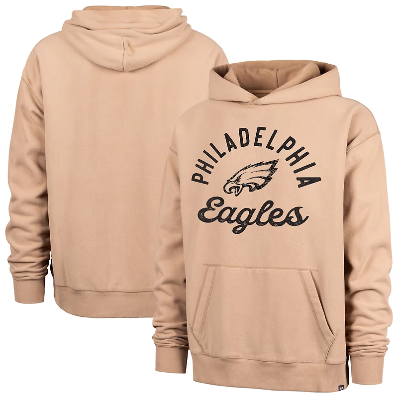 Men's '47 Khaki Philadelphia Eagles Dusted Bowline River Pullover Hoodie