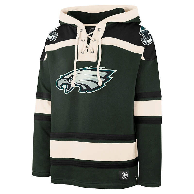 Sweat à capuche lacets supérieur pour homme '47 Midnight Green Philadelphia Eagles