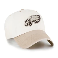 Men's '47  Natural/Tan Philadelphia Eagles Neutral Terrain Clean Up Adjustable Hat