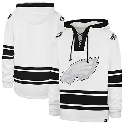 Pull à capuche blanc Philadelphia Eagles After Image pour homme '47 Superior Lacer avec
