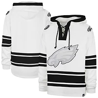 Pull à capuche blanc Philadelphia Eagles After Image pour homme '47 Superior Lacer avec