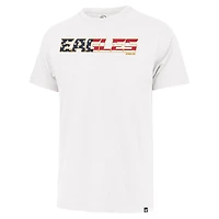 T-shirt blanc avec inscription drapeau Franklin des Eagles de Philadelphie '47 pour hommes